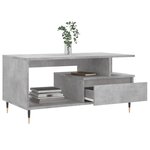 vidaXL Table basse Gris béton 90x49x45 cm Bois d'ingénierie