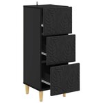 vidaXL Armoire à tiroirs Noir 33 x 34 5 x 90 cm Bois d'ingénierie
