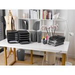Corbeille À Courrier Combo Midi Office - Gris Foncé - X 6 - Exacompta