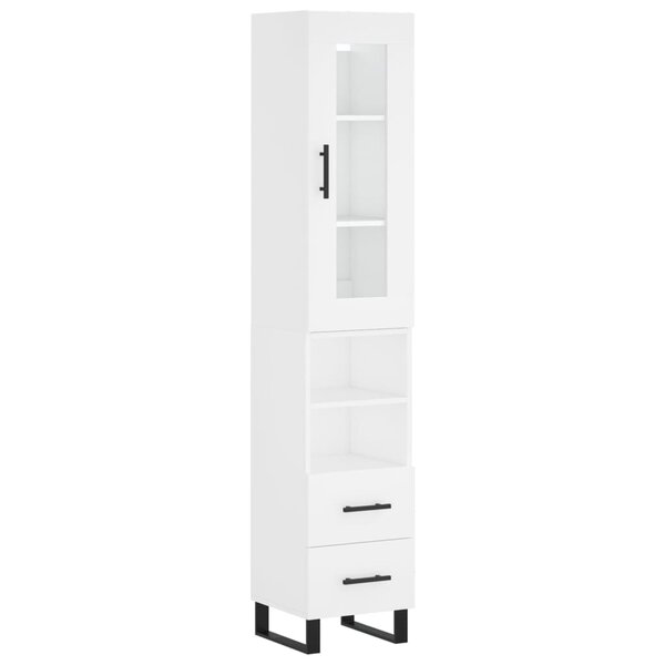vidaXL Buffet haut Blanc 34 5x34x180 cm Bois d'ingénierie