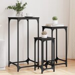 vidaXL Tables d’appoint gigognes 3 Pièces noir bois d'ingénierie