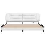 vidaXL Cadre de lit avec LED sans matelas Hvar blanc et noir 200x200 cm