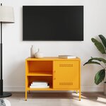 vidaXL Meuble TV jaune moutarde 68x39x50 5 cm acier