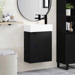vidaXL Meuble de salle de bain avec robinet Chêne noir