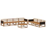 vidaXL Ensemble de canapés d'extérieur 8 Pièces Naturel