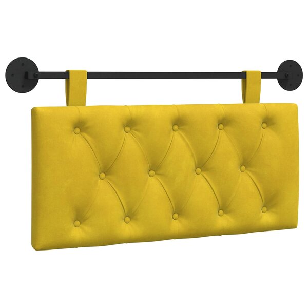 vidaXL Tête de lit suspendue Jaune Velours