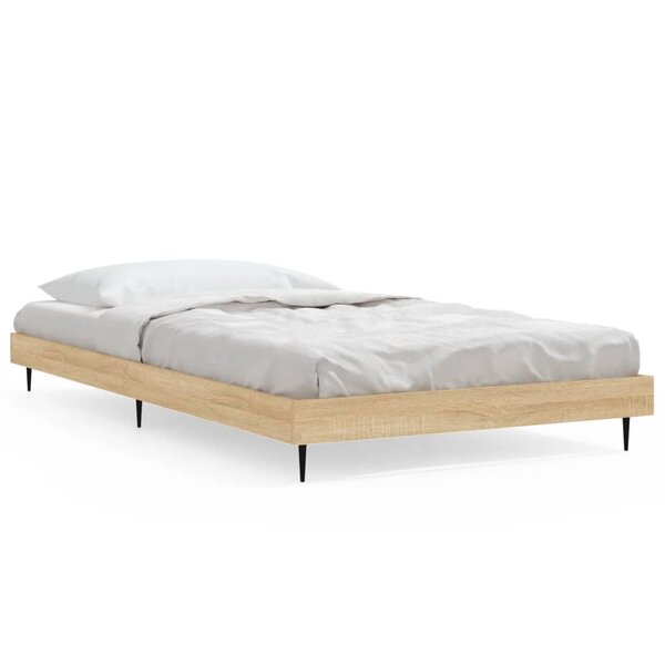 vidaXL Cadre de lit chêne sonoma 90x200 cm bois d'ingénierie