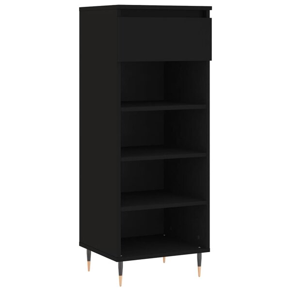vidaXL Armoire à chaussures Noir 40x36x105 cm Bois d'ingénierie