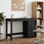 vidaXL Ensemble bureau et cabinet roulant MOSS 2 Pièces Noir