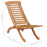 vidaXL Chaise pliable de jardin Bois de teck solide