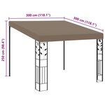 vidaXL Belvédère mural 3x3x2 5 m Taupe