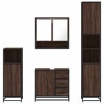 vidaXL Ensemble de meubles de salle de bain 4 Pièces chêne marron