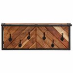 vidaXL Porte-manteau mural avec 6 crochets bois massif d'acacia