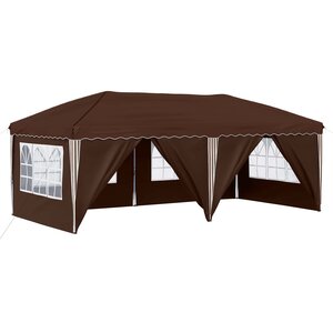 vidaXL Tente de fête pop-up 575 x 288 x 245 cm Marron