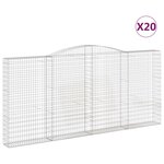 vidaXL Paniers à gabions arqués 20 Pièces 400x30x180/200 cm Fer galvanisé