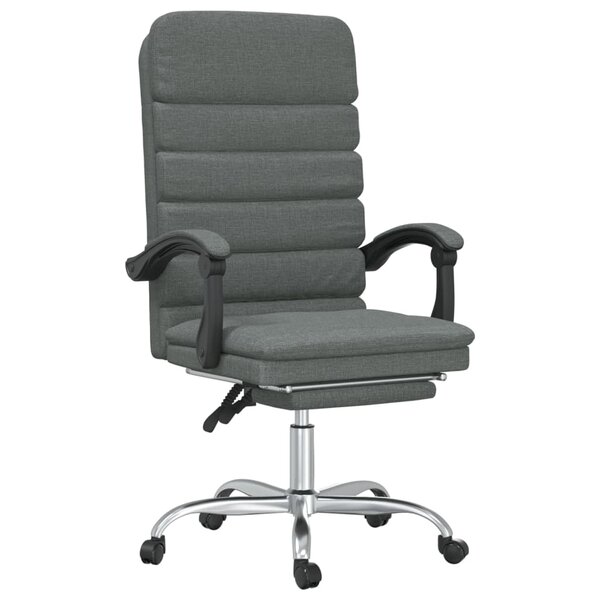 vidaXL Fauteuil de massage inclinable de bureau Gris foncé Tissu