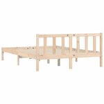 vidaXL Cadre de lit Naturel 152 x 203 cm Bois de Pin Massif