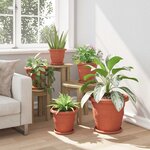 vidaXL Pots de plantes 24 Pièces Rouge brique Ø 26 x 21.5 cm Plastique