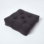 Coussin d'assise rehausseur en suédine Noir  50 x 50 x 10 cm - HOMESCAPES