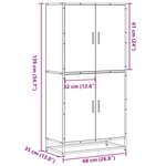 vidaXL Buffet haut sonoma gris 68x35x139 cm bois d'ingénierie