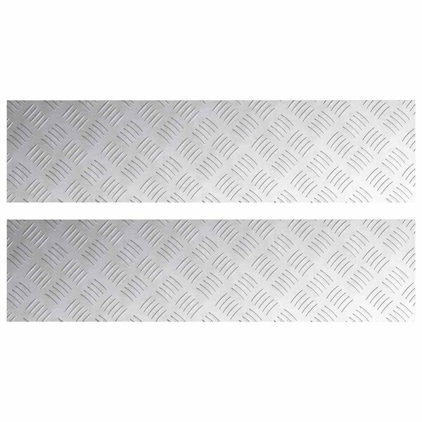 vidaXL Plaques à damier 2 Pièces Argent 100 x 25 cm Aluminium