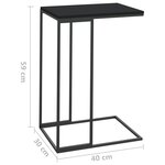vidaXL Table d'appoint Noir 40x30x59 cm Bois d'ingénierie