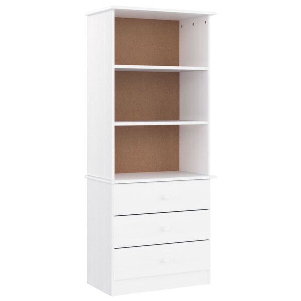 vidaXL Bibliothèque et tiroirs ALTA blanc 60x35x142 cm bois massif pin