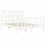 vidaXL Cadre de lit sans matelas blanc bois de pin massif