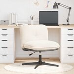 vidaXL Chaise pivotante de bureau crème bouclé comme de la laine tissu