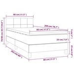 vidaXL Sommier à lattes de lit avec matelas Gris clair 80x200 cm Tissu