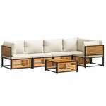 vidaXL Salon de jardin avec coussins 6 Pièces bois d'acacia solide