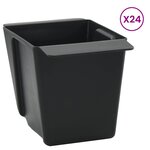 vidaXL Caisses à fleurs pour palettes Euro 24 pc Noir Polypropylène