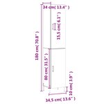 vidaXL Buffet haut Sonoma gris 34 5x34x180 cm Bois d'ingénierie