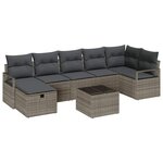 vidaXL Ensemble de canapé de jardin avec coussin 8 Pièces Gris Poly rotin