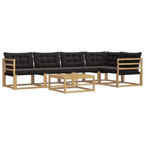 vidaXL Ensemble de canapés d'extérieur 6 pc Blanc et noir