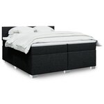 vidaXL Sommier à lattes de lit avec matelas Noir 200x200 cm Tissu