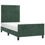 vidaXL Cadre de lit sans matelas vert foncé 90x200 cm velours