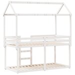 vidaXL Lit superposé sans matelas blanc 75x190 cm bois de pin massif