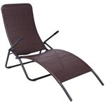 vidaXL Chaise longue pliable résine tressée marron