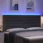vidaXL Tête de lit LED avec tête de lit Gris foncé 200 cm Polyester