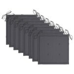 vidaXL Chaises pliables d'extérieur et coussins lot de 8 Bois d'acacia