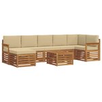 vidaXL Ensemble de canapés d'extérieur 8 pc Naturel et Beige