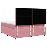 vidaXL Sommier à lattes de lit avec matelas Rose 180x200 cm Velours