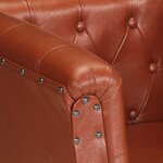 vidaXL Fauteuil marron cuir véritable