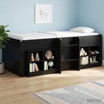 vidaXL Cadre de Lit Élevé pour Enfants 2 Pièces Chêne noir 90 x 200 cm