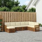 vidaXL Ensemble de canapés d'extérieur 6 Pièces Naturel et Crème