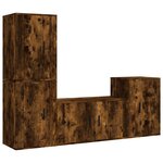 vidaXL Ensemble de meubles TV 4 Pièces Chêne fumé Bois d'ingénierie