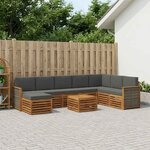 vidaXL Ensemble de canapés d'extérieur 7 Pièces Naturel et Anthracite