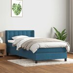 vidaXL Sommier à lattes de lit et matelas bleu foncé 80x220 cm velours