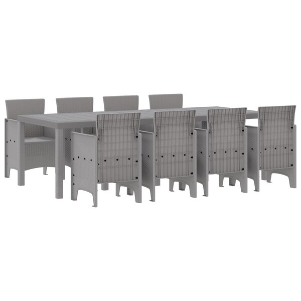 vidaXL Ensemble de Salle à Manger d'Extérieur 9 Pièces Blanc